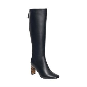 French Connection Liv Black Knee-High Leather Boots